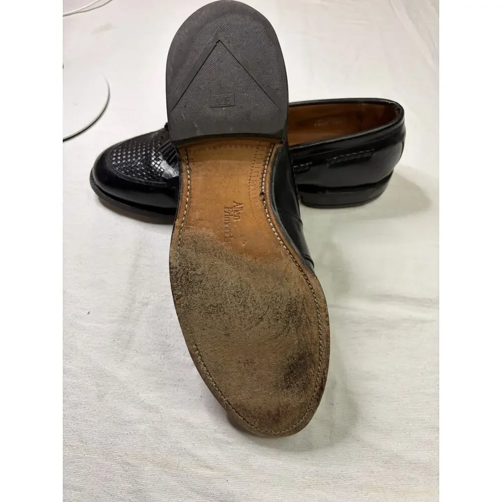 VTG Allen Edmonds Cody Black Woven Leather Tassel Loafers Men’s US 9